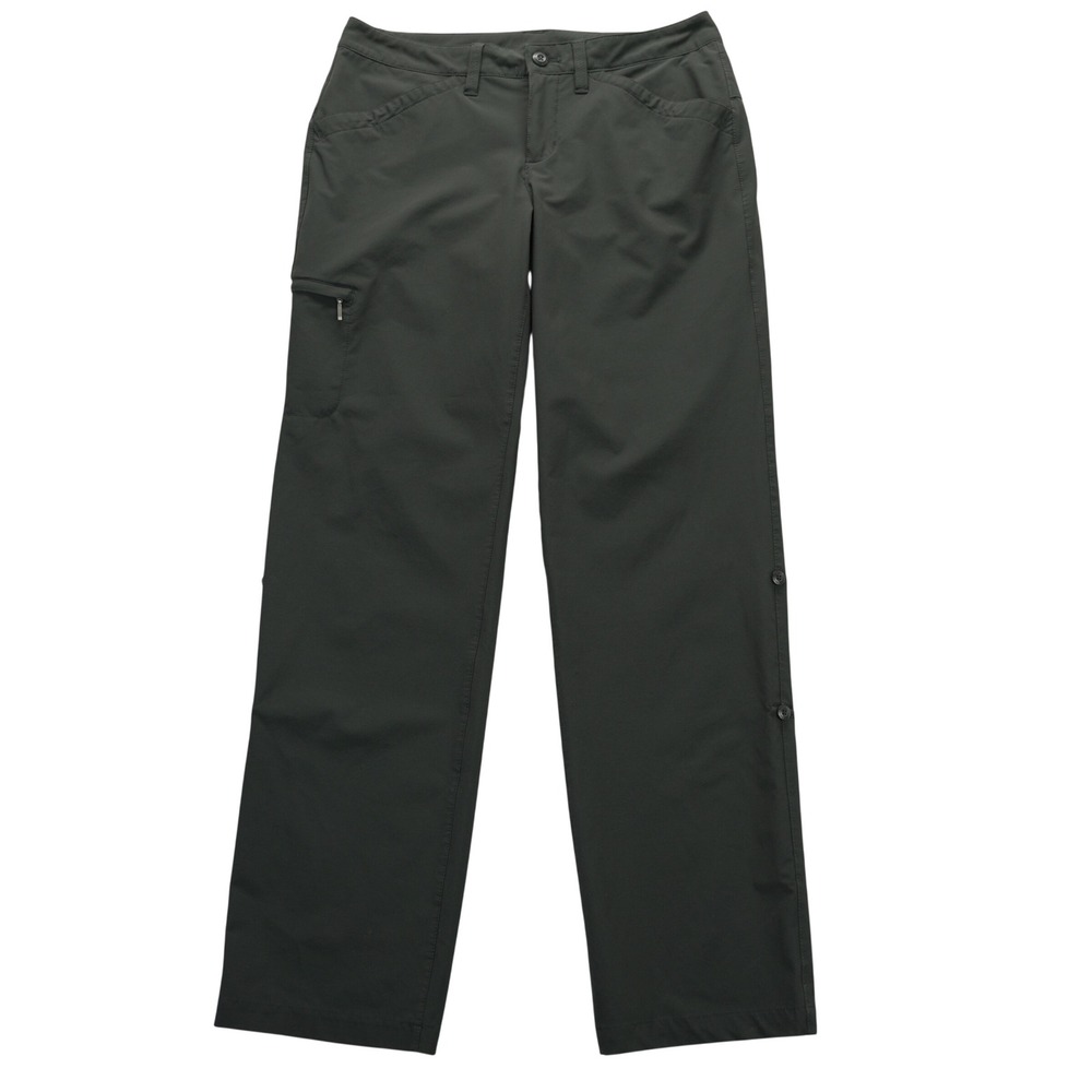 Eddie Bauer Travex Roll Tab Pants Womens 8 Black Hiking Cargo Roll Up